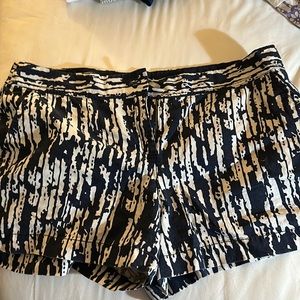 Loft Navy and White Print Shorts